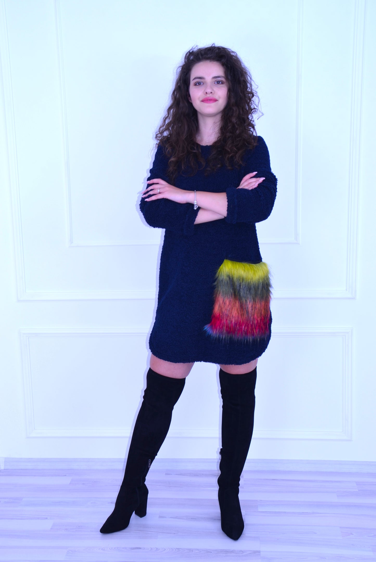 Rochie tip sarafan, bleumarin.