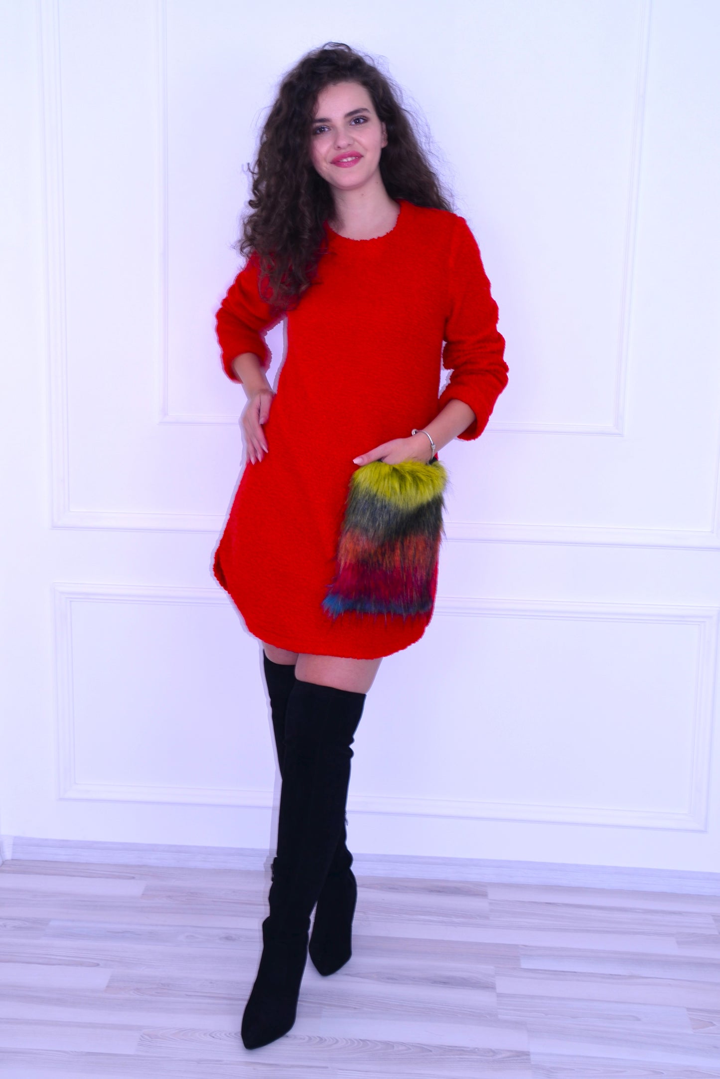 Rochie tip sarafan, culoarea roșie
