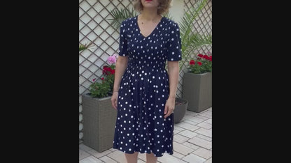 Rochie Albastra cu buline