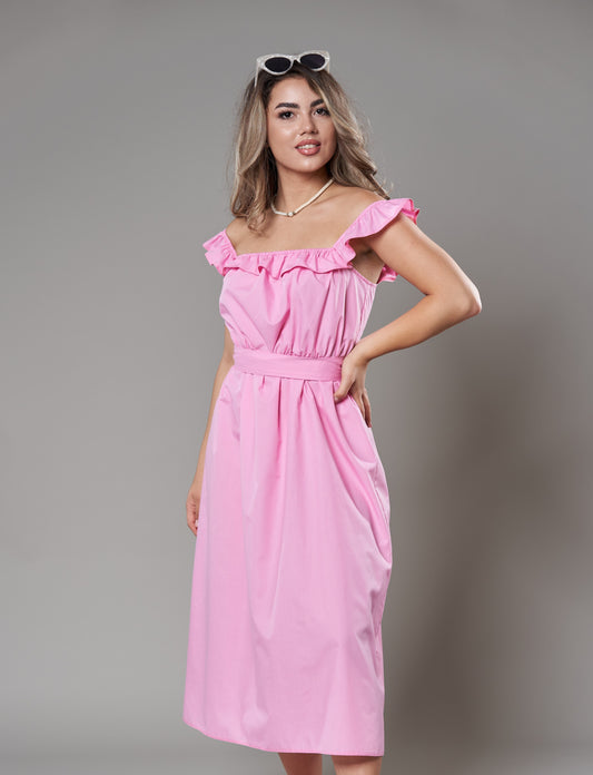 Rochie Din Bumbac Roz